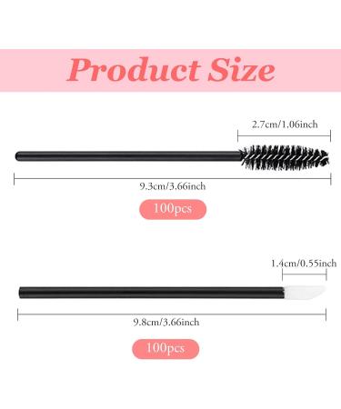 200 Pcs Disposable Mascara & Lip Wands Makeup Tool Kit - Black | Eyelash Eyebrow Extensions Brush Applicator for Cosmetic Makeup - Buy Online on GoSupps.com