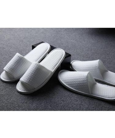 Luxurious Ericotry Open Toe Spa House Shoes - 2 Pairs White Slippers for Men & Women | Perfect for Hotels Guests and Travel - Buy Online on GoSupps.com