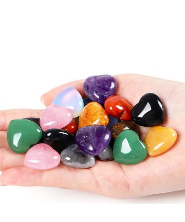 Xiannvxi 10 pc crystals stones heart stone stone stones healing crystal gemstones set polished natural happiness of happiness multicolor crystals - Buy Online on GoSupps.com