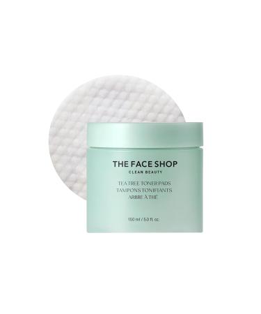 The Face Shop Tea Tree Toner Pads - Improve Uneven Skin Tone Pore Minimizer - Exfoliating Dual Sided Toner Pad - AHA BHA PHA Hyaluronic Acid - Cotton Facial Pad - Korean Toner - Korean Skin Care