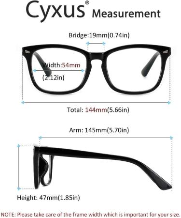 Cyxus Blue Light Filter Glasses - Anti-Blue Light for Screens - Stylish TR90 Frame - No Prescription Needed - 05 Black - Buy Online on GoSupps.com