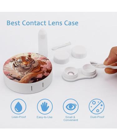 Tiger Japanese Cherry Blossom Contact Lens Case with Mirror | Cute Portable Travel Kit - Buy Online on GoSupps.com