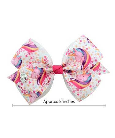 6-Piece Set: 5-Inch Colorful Mermaid Unicorn Rainbow Fish Hair Loops Clips for Toddler Girls - Buy Online on GoSupps.com