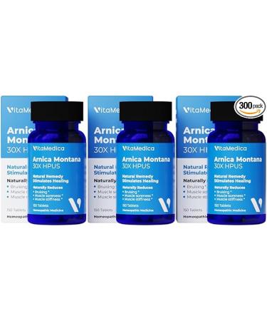 VitaMedica Arnica Montana 30X Homeopathic Tablets for Bruising Pain and Swelling | Plant Based Formula | Recommended by Plastic Surgeons | Natural Recovery Surgery Or Injury | 3 Pack | 150 Servings 450 Count (Pack of 3)