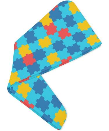 Autism Awareness Microfiber Hair Towel Wrap for Women - Super Absorbent 10x26 Inch Hair Turban with Button - Buy Online on GoSupps.com