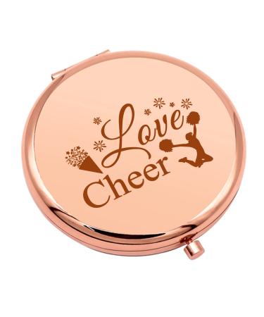 Cheer Gifts for Girls Sister Cheerleading Gift for Women Compact Makeup Mirror for Cheer Team Cheerleader Friendship Gifts Travel Makeup Mirror for Cheer Friend Birthday Christmas Retirement Gifts