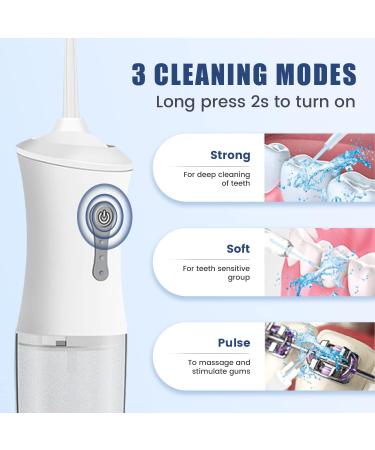 Portable Cordless Water Dental Flosser - 4 Jet Tips 3 Modes Rechargeable Oral Irrigator for Teeth - International Shipping Available - Buy Online on GoSupps.com
