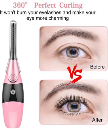 Sweetness Heated Eyelash Curler Electric Eyelash Comb LCD Display Rechargeable Quick Heating Curling Pink - Buy Online on GoSupps.com