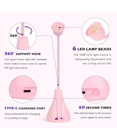 Portable Mini UV LED Nail Lamp | Hands-Free Quick Gel Nail Dryer | Salon-Quality Manicure at Home | Pink - Buy Online on GoSupps.com