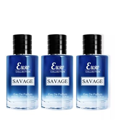3PCS Savage Blue Men Perfume Cologne for Men Natural Spray Masculine Scent Wonderful Fragrance Gift Eau De Parfum for Daily Use 3.3 Fluid Ounce 100.0 milliliters Savage Blue 3 Packs 3.4 Fl Oz (Pack of 3)