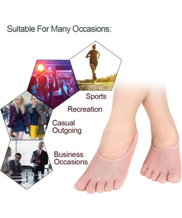 Meaiguo Women's Toe Socks - No Show Cotton Low Cut Athletic Five Finger Socks (A6-Multicoloured) - Buy Online on GoSupps.com