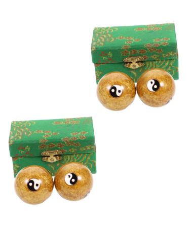 Gatuida 4 pieces massage globe Hand trainer Meditation balls Stress balls for adult tools Reusable metal balls Hand massage devices Foot Trainer Training Ball Gymnastics Ball