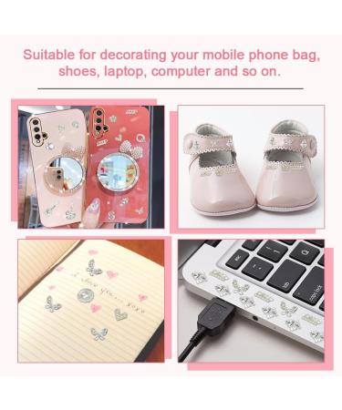 Luxury Zircon Nail Overlays - 40 Pieces 3D Alloy Flower & Butterfly Nail Charms | Silver Nail Art Jewelry for Gel Nails - Buy Online on GoSupps.com