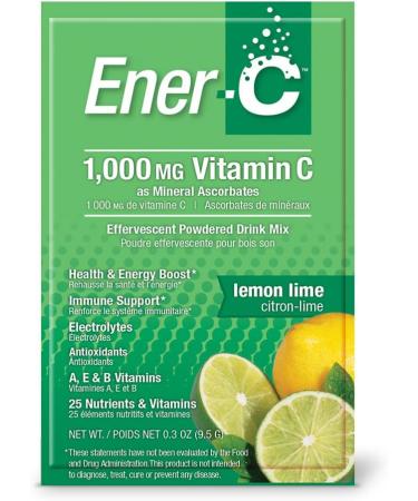 Ener-C Vitamin Drink Mix, Lemon Lime - 1000 Mg, 30 Pack | Immune Support & Electrolytes - Buy Online on GoSupps.com