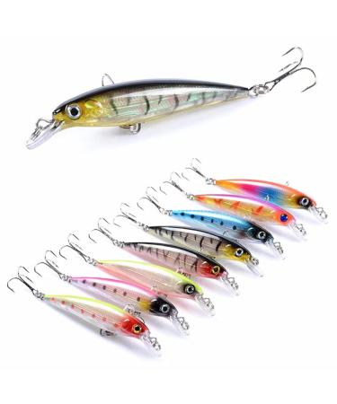 8pcs Fishing Minnow Lures and Crank Baits , as Sinking Jerkbait Lures or Diving fishing Lures and Hard Lures, Fishing Plugs and Hard Swimbaits or Topwater Baits for Salmon Redfish Trout BassWalleye-29