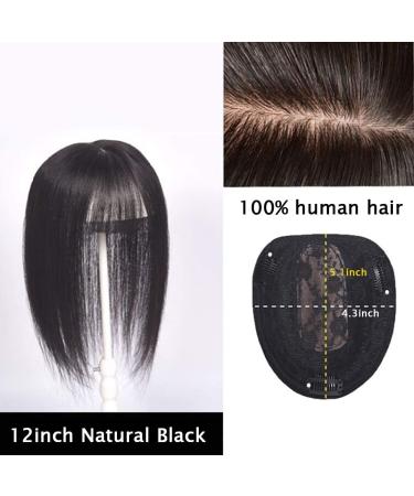 viviaBella 12 Human Hair Topper | Seamless Silk Base Hairpiece for Women | Natural Black - Buy Online on GoSupps.com