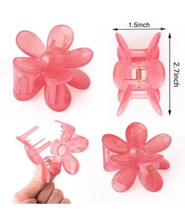 6Pcs Flower Hair Clips for Women, Strong Hold & Large Claw Clips for Thick Hair - Nahalesy 01-Jelly - Buy Online on GoSupps.com