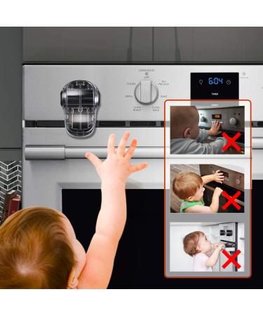 EUDEMON Child Safety Oven Door Lock - Heat-Resistant, Easy Install, 3M Adhesive, Clear-Black - Buy Online on GoSupps.com