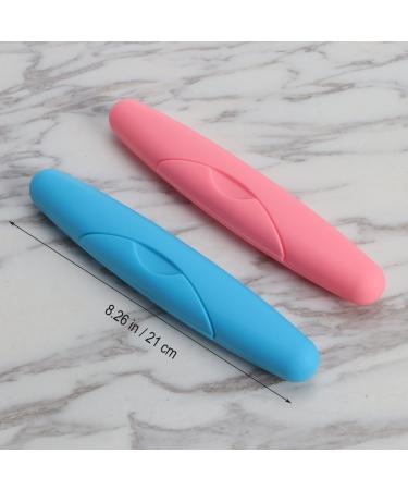 Portable Toothbrush Case - Travel Storage Box 2 Pack (Blue & Pink) | International Shipping - Buy Online on GoSupps.com