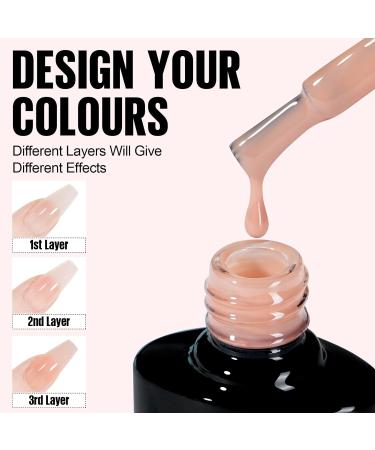 TOMICCA 4PCS Jelly Nude Gel Polish Set - Sheer Clear Crystal Translucent French Manicure Kit - Buy Online on GoSupps.com