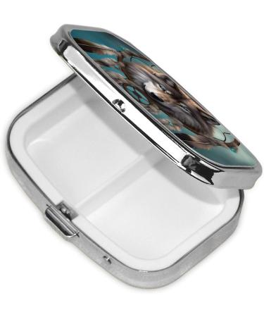 3D Wolf Dream Catcher Pill Box - Portable 3 Compartment Medicine Organizer for Vitamins & Medication | Cute Pocket & Purse Case - Buy Online on GoSupps.com