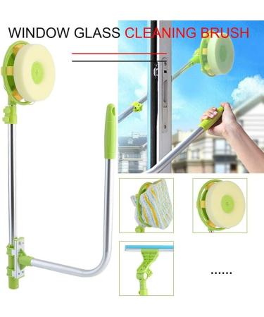 Detachable Telescopic U Shaped Professional Window Cleaning Tool Flexible Outside Double-Sided Glass Cleaner Kit Green - Buy Online on GoSupps.com