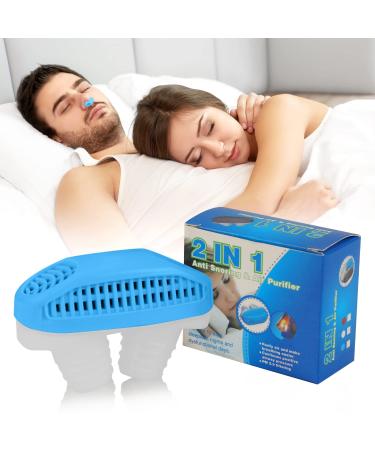 CINWAUVO Anti Snoring Devices Upgrade 2 in 1 Nose Air Purifier Nasal Vents Plugs Clip Snoring Stoppers for Women Men Snore Stop Snoring Sleep Aid Snore Reducing for Better Sleep(Blue)