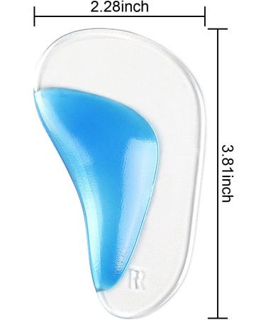 Newkeen Silicone Gel Flat Foot Arch Support Insoles - 2 Pairs for Flat Feet Correction | Comfortable Midfoot Pads (Transparent + Blue) - International Shipping Available - Buy Online on GoSupps.com