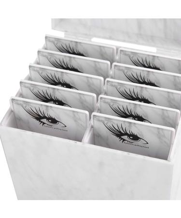 Amber Lash Acrylic Storage Box Organizer - 10 Layer Eyelash Extension Tool - Faux Marble Grafting Glue Pallet Holder for International Shipping - Buy Online on GoSupps.com