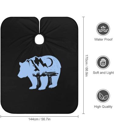 Bear Mountain Moon Barber Cape - Adjustable Snap Hair Cutting Salon Apron for Adults | International Shipping - Buy Online on GoSupps.com