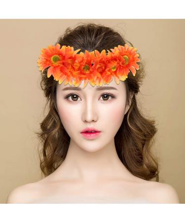 Beaupretty Orange Wedding Headband | Elastic Sunflower Wreath Headpiece for Parties & Holidays - Buy Online on GoSupps.com