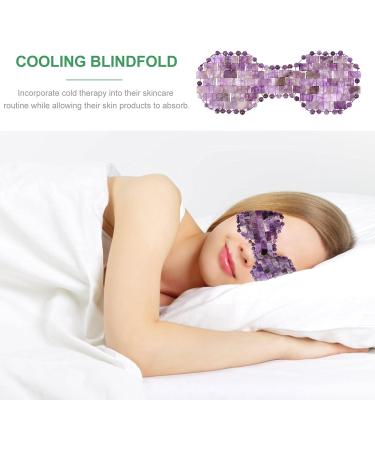 FOMIYES Reusable Jade Eye Mask & Ankle Wrap - Cooling Gel Pad for Sleep Migraine Relief & Travel - Amethyst Silk Blindfold in Purple - Buy Online on GoSupps.com