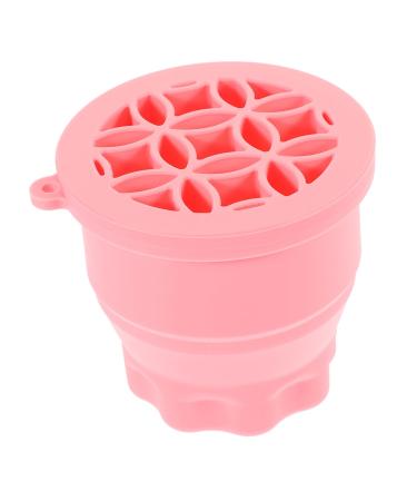 FOMIYES Retractable Silicone Scrub Cup Drying Rack Brush Cleaner Tool Brush Cleaning Bowl Make Brush Cleaners Beauty Tool Cleaning Bowl Pink Multifunction Makeup Brush 9.20X9.20X8.60CM Pink