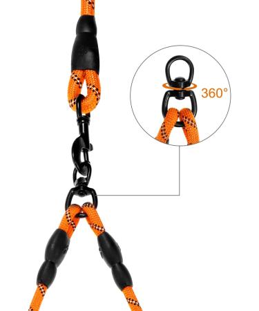 Taglory Double Linen for Dogs - Reflective Climbing Rope Adjustable Safety Leash (75cm Orange) - Perfect for 2 Dogs | International Shipping Available - Buy Online on GoSupps.com