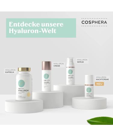 Cosphera Hyaluron night cream 100 vegan night care for wrinkles bags and circles around the eyes 30 ml face cream for women and men - Buy Online on GoSupps.com