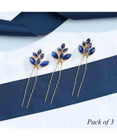 Asooll Gold Flower Bridal Hair Pin Set - Rhinestone Crystal Headpiece for Women and Girls - Buy Online on GoSupps.com