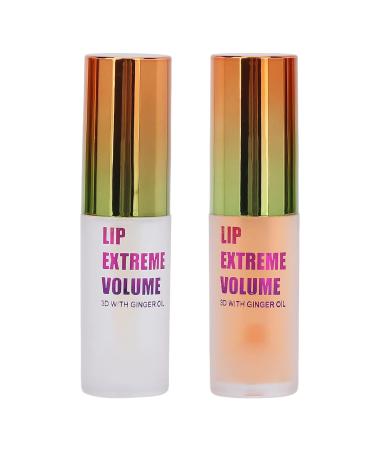 2PCS Day & Night Lip Plumping Oil Set - Moisturizing Ginger + Mint Lip Serum & Gloss for Fuller Lips - Buy Online on GoSupps.com