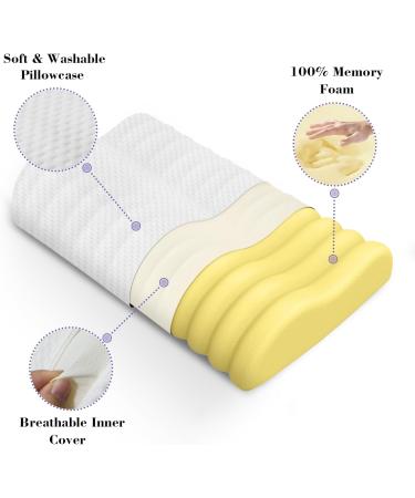 WENGX Neck Pillow Luxury Memory Foam Pillows Bed Pillow Head Pillow for Sleeping Ergonomic Pillow for Neck and Shoulder Pain Relief - White - Buy Online on GoSupps.com