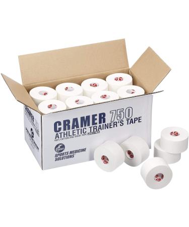 Cramer Team Color Athletic Tape for Ankle, Wrist, and Injury Taping, Helps Protect and Prevent Injuries, Promotes Faster Healing, Athletic Training First Aid Supplies, 1.5 Inch, Bulk 32 Roll Case White