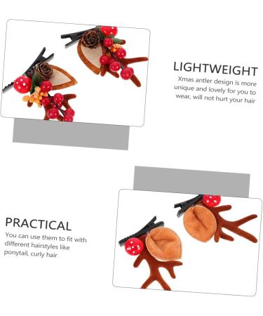 FRCOLOR 2 Pairs Hairpin Holiday Hair Clips Christmas Deer Hair Clip Christmas Hair Clips for Kids Hair Gems for Women Xmas Hair Accessories Non-woven Fabric Delicate Crocodile Skin Miss - Buy Online on GoSupps.com
