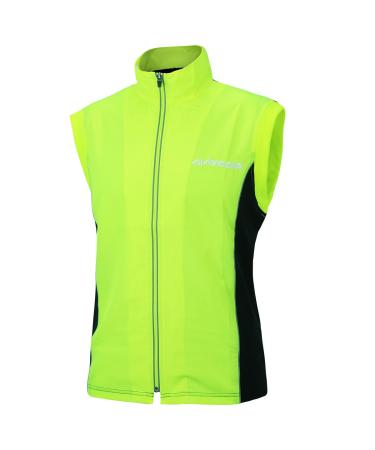 Airtracks Thermo Functional bicycle vest Pro - Running vest - wheel vest - warm - breathable - windproof - water -repellent - reflectors L neon