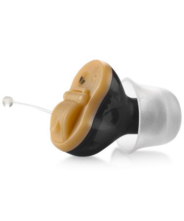 Premium Digital Hearing Amplifier - Right Ear Invisible in Canal (CIC) in-Ear Mini Sound Enhancer Set Near-Invisible Noise Cancelling Personal Sound Hearing Amplifier - Black