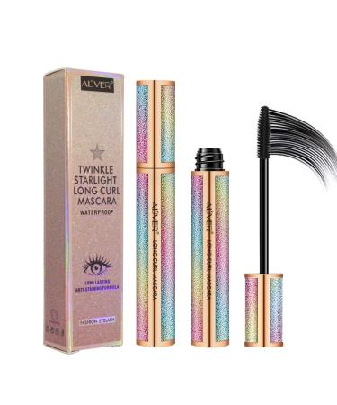 Mascara Black 4D silk fiber waterproof eyelash mascara extra long eyelash mascarse and thick durable lump-free of course wiped adds in an effortless length depth and glamor