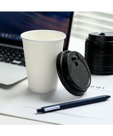 12 oz RACETOP Paper Coffee Cups with Lids 100 Pack - Disposable Hot Cups - Buy Online on GoSupps.com