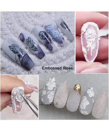 Nail Water Slides DIY Manicure Decor Nail Art Decoration White Flowers Butterfly-shape Design Water Transfer Stickers 5D Embossed Nail Sticker(4 Multicolor) Multicolor4 - Buy Online on GoSupps.com