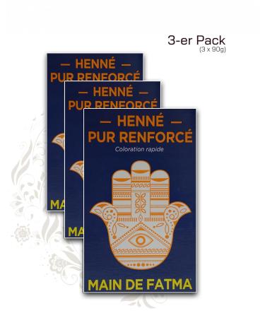 Pellear Henna Main de Fatima 270g - Natural Henna Hair Dye | Pure Copper Color - 3x90g Intensive Henna Powder for Vibrant Hair - Buy Online on GoSupps.com