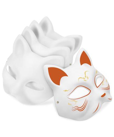 Ifundom cat mask DERIAN-MASKE FUCK MASKE 5 pieces white paper mache mask hand-painted empty mask diy your own mask animal mask diy empty mask masquerade accessories