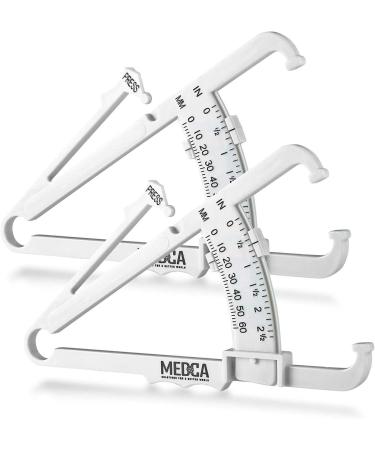 Skin folding body fat measuring device-skin-fold body fat analyzer and portable BMI measuring device skin fold measuring device measures body fat from medca-(2 pieces white) 2 x fat measuring slide white - Buy Online on GoSupps.com