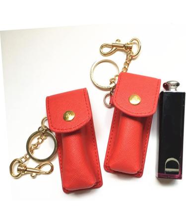  Beatifufu 1 Pc Keychain for Lipstick Case Portable Leather Lipstick Pouch Lipstick Holder Moisturizing Travel Lipstick Storage Keychain Cover - Buy Online on GoSupps.com
