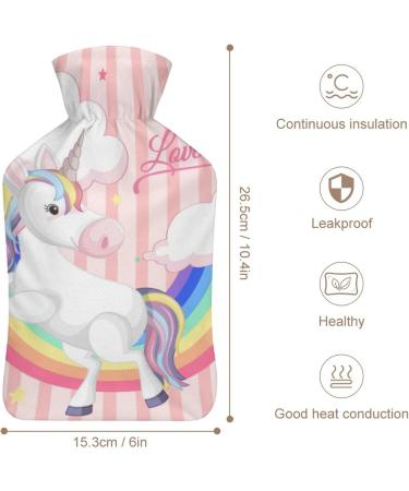 Unicorn Rainbow Hot Water Bottle | Plush Bed Hand Warmer for Adults & Children - 26.5x15.3cm - Buy Online on GoSupps.com